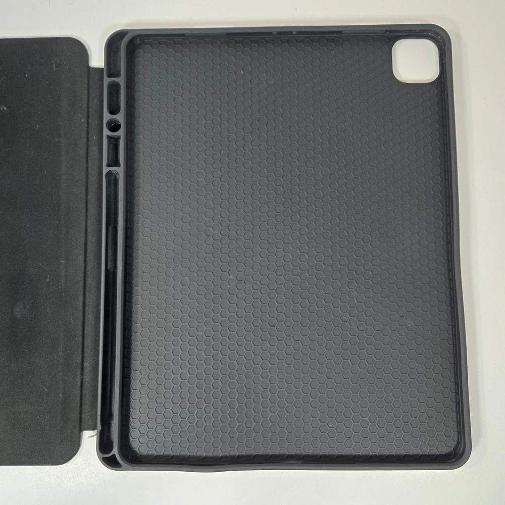 Spigen Velo iPad Case Black Vegan Faux Leather Folio Cover with Pencil Holder